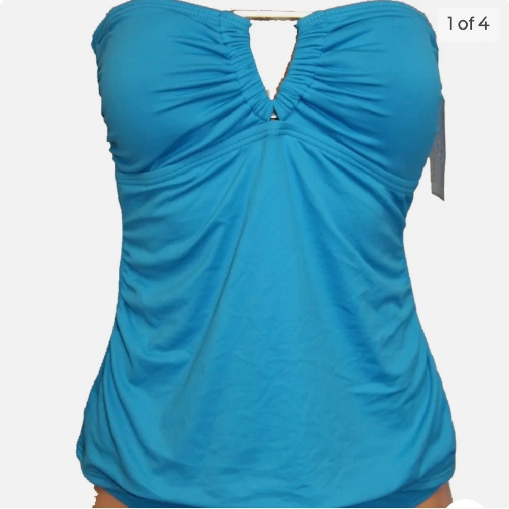 Michael Michael Kors summer blue tankini top with halter strap